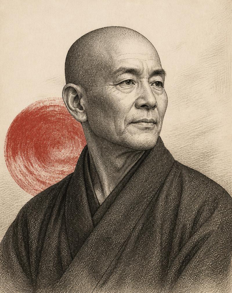Engraved portrait of Ajarn Shaman Shu